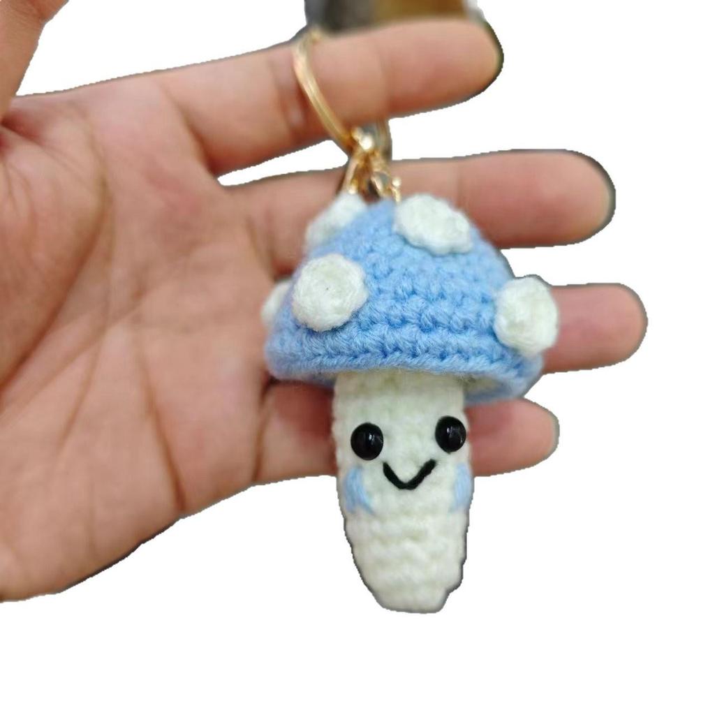 Handmade Crochet Mushroom Keychain - Cute Bag or Car Decoration Gift