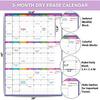Dry Erase Calendar for Wall - Undated 3 Month Wall Calendar, 28'' X 40'', Erasable & Reble Wall Calendar, Dry Erase Calendar for Home, Office and