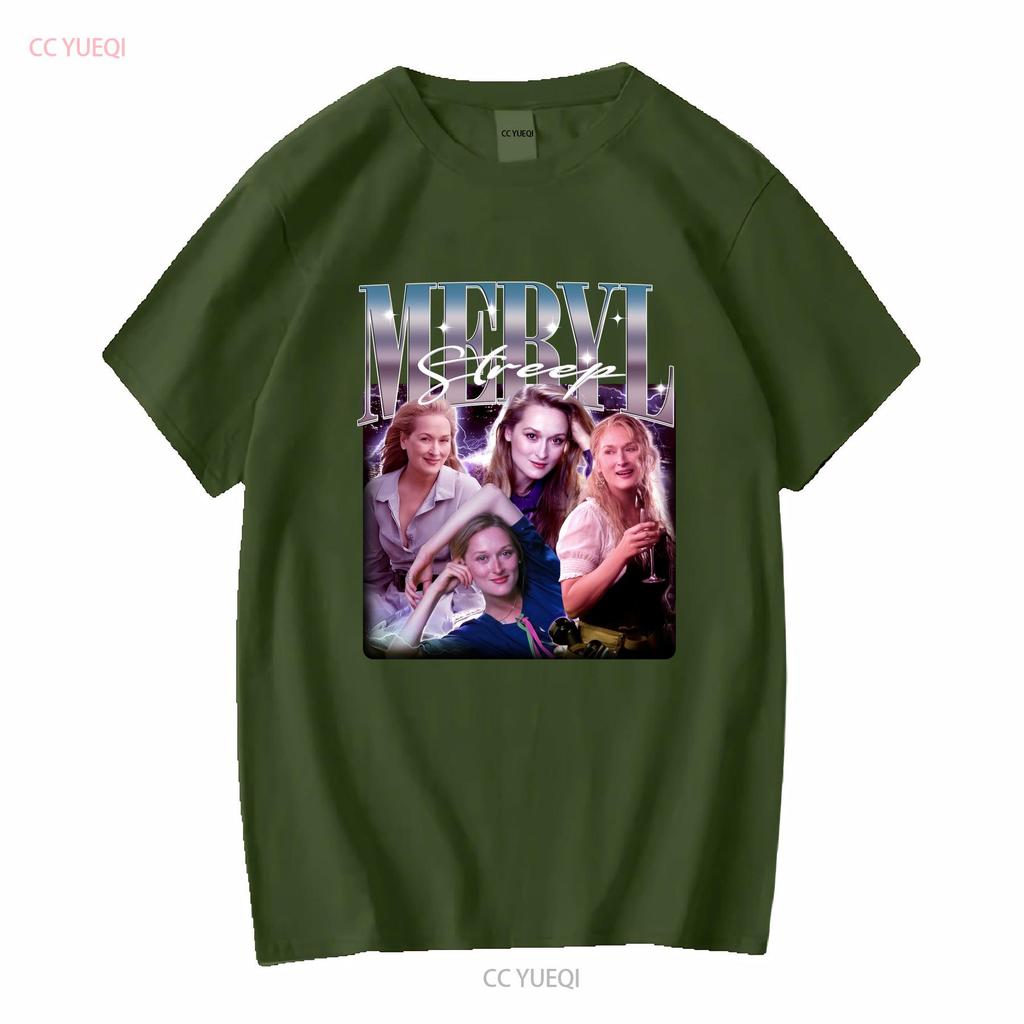 Retro MERYL STREEP Vintage T-shirt Omaggio Maglione Anni '90 Merch manica lunga o corta vintage Lavato Casual Unisex uomo Leggermente