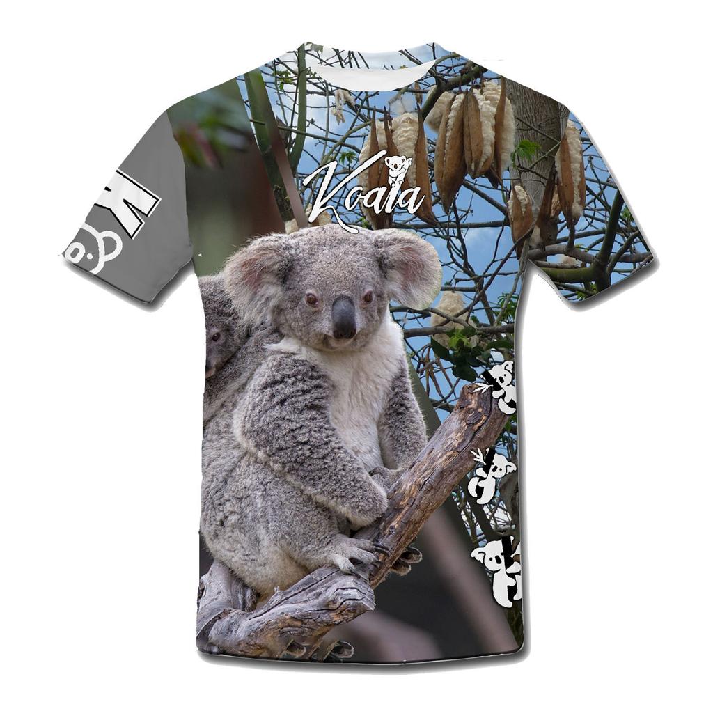 Streetwear Tričko Koala Hip Hop Series Tričko s 3D potiskem Pánské trička se zvířaty Ležérní outfit Letní trička s krátkým rukávem