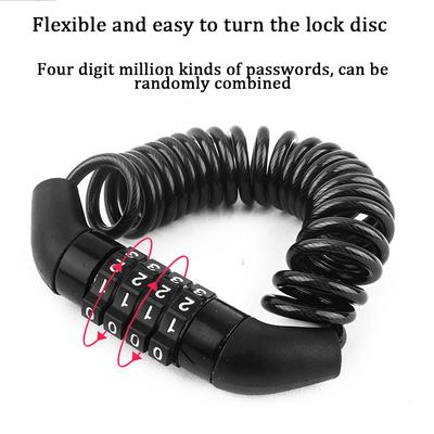Bicycle Lock 4 Digit Combination Code Steel Cable Security Password Cycling Bike Bike Helmet Lock Portable Cable Backpack Lock