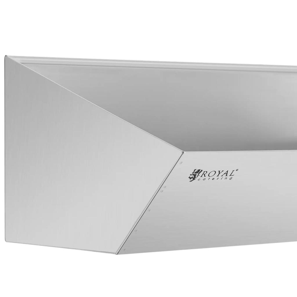 Bathtub container tray for fries, stainless steel, 80 x 30 cm