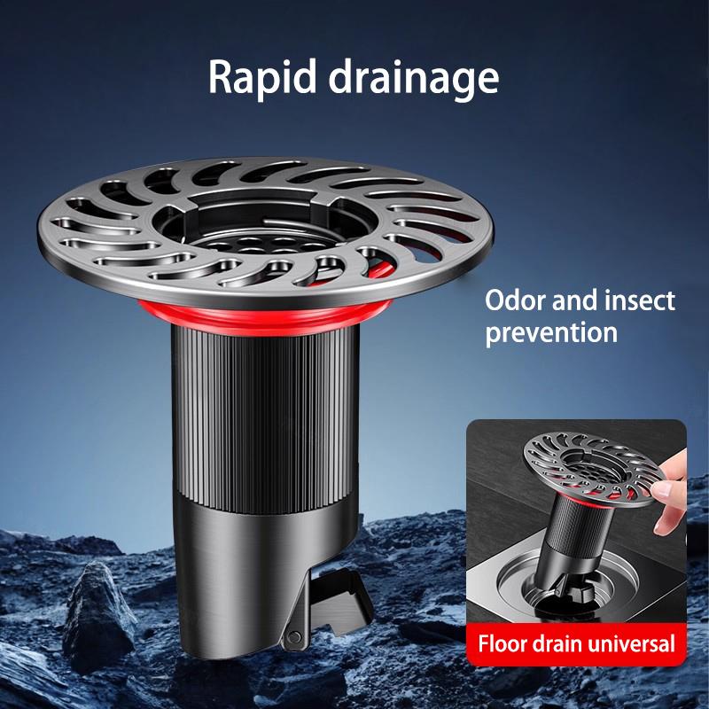 Universal Extended Drain Insert Anti-odor Anti-insect Filter Net Sealing Cap for Bathroom Sewer Pipe