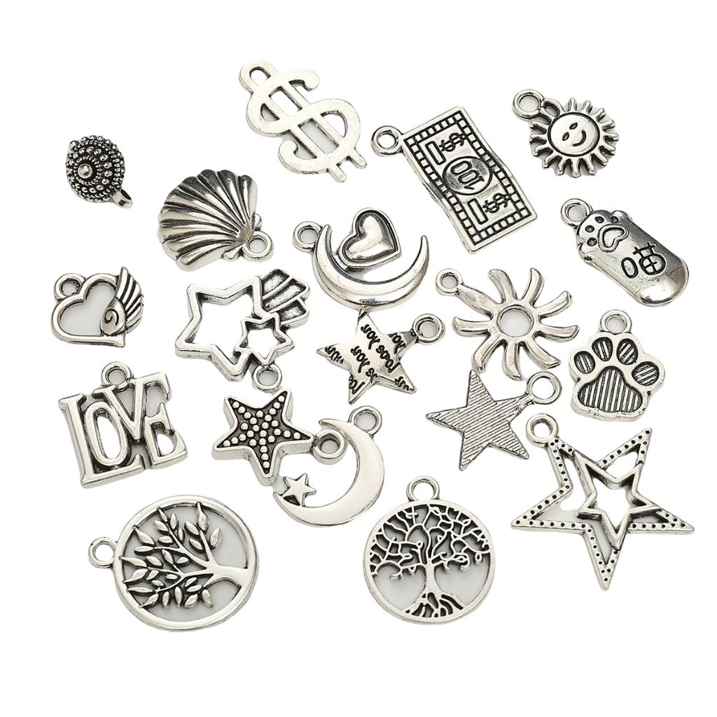 Alloy Pendant Moon Butterfly Five-pointed Star Charms for Bracelets Pendants Necklaces DIY Making Retro Charms Jewelry Accessories