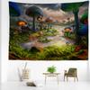 Mistig Paddenstoelenbos Wandkleed Muurdecoratie Fantasie Kunst Abstract Mysterieus Boheems Woonkamer Huisdecoratie