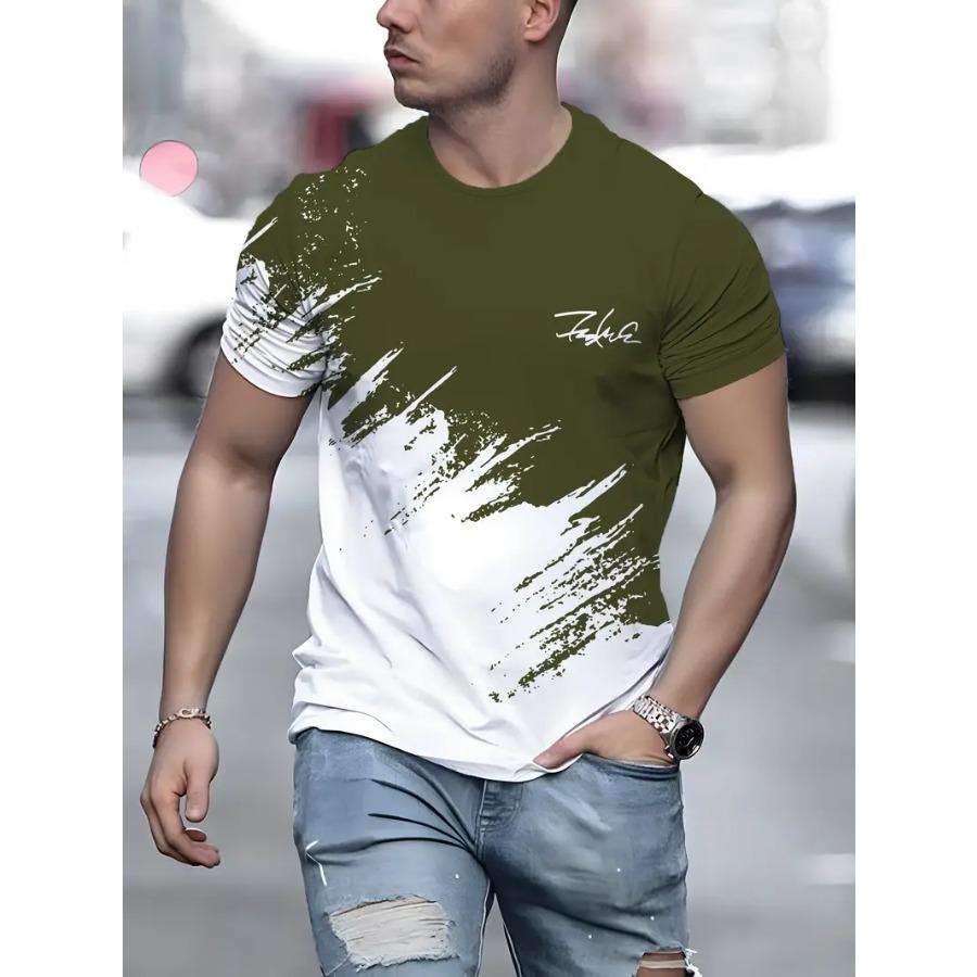 

Новая летняя мужская модная футболка, индивидуальная универсальная принтованная мужская футболка, топ 8XL дубильная кора