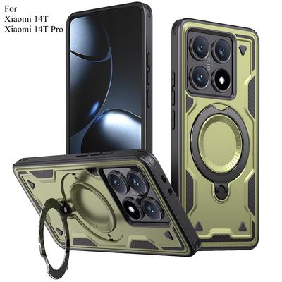 Pro Xiaomi 14T Pro/Mi 15T Pro Pouzdro Plastové Pevné Pouzdro s Otočným Kroužkem pro Držák Nabíjecí Pouzdro pro Telefon s Magnetickým Nabíjením