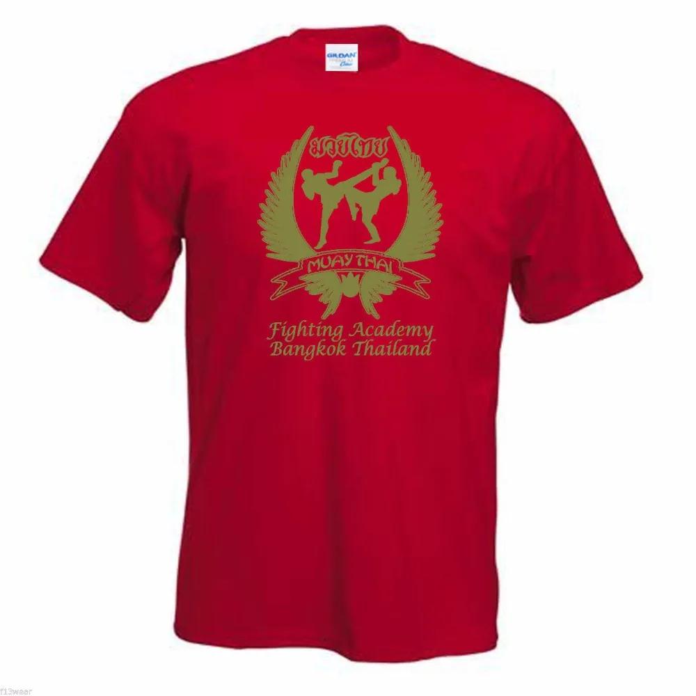 Fighting Academy Bangkok Thailand Muay Thai TShirt 100 Cotton ONeck Summer Short Sleeve Casual Mens Tshirt Size S3XL S