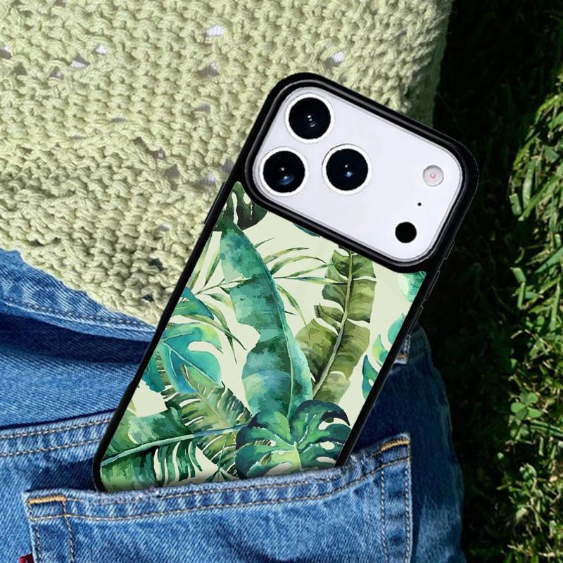 Green Monstera Leaf phone case cover Compatible with for IPhone 17air 16e 15 14 13 12 11Pro Max 17 Air