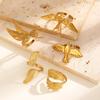 Europe and America Stainless Steel Charming Wings Birds Peace Doves Openings Ring for Women Fashion Jewelry Wearable for Party
