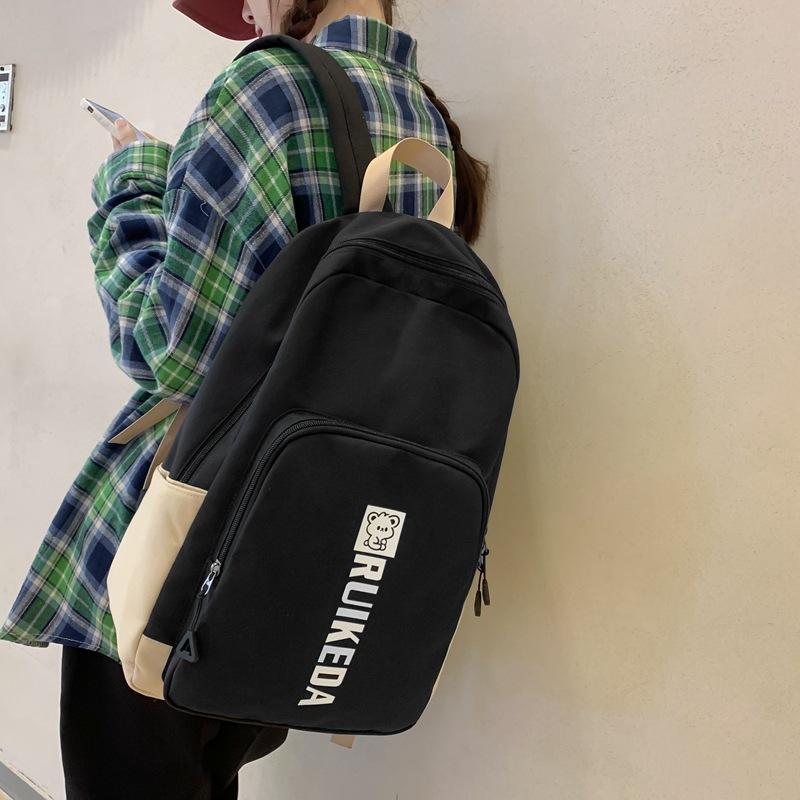 School Bag Women's New Junior High School Backpack High School Retro College Large Capacity Travel College Backpack