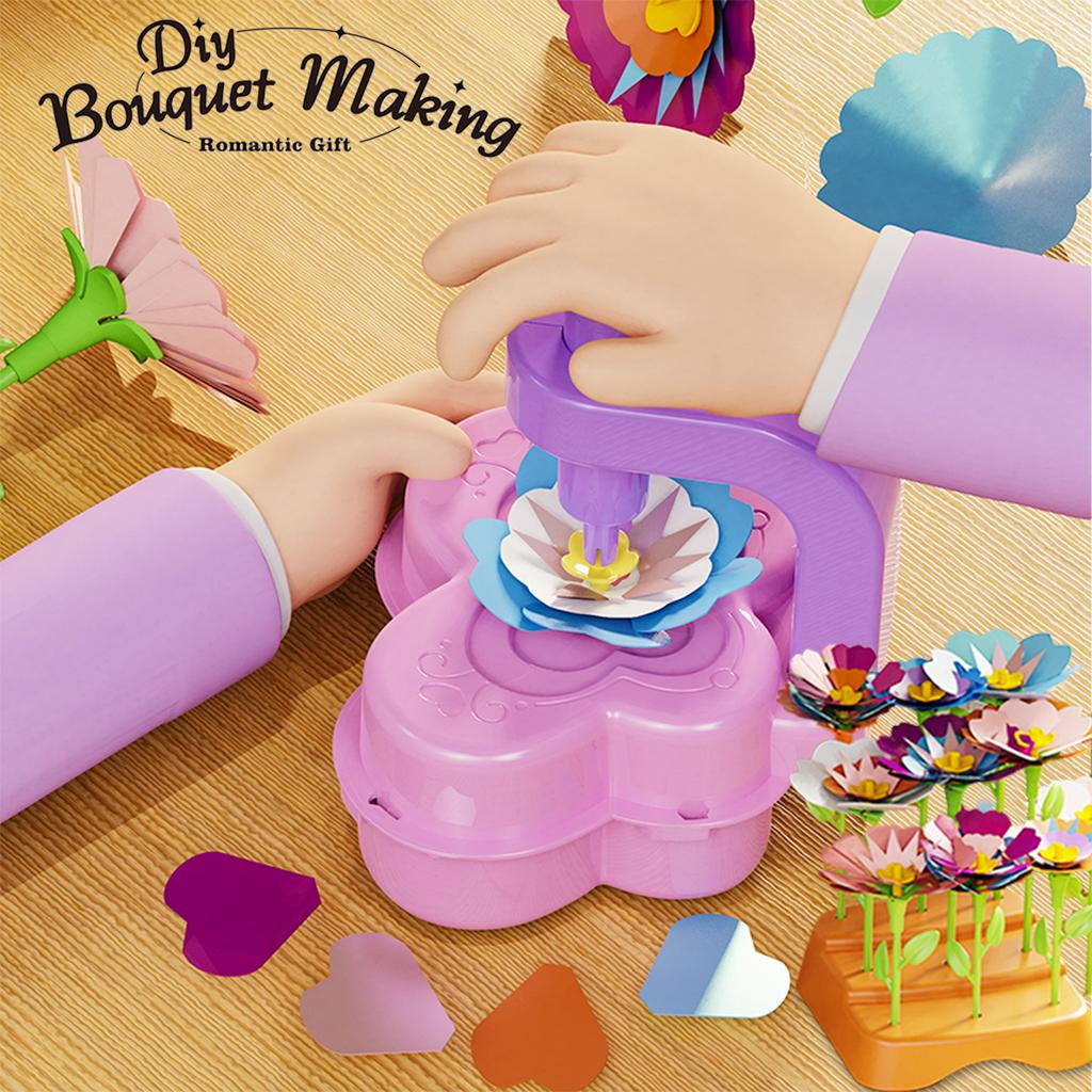DIY Fabric Flower Bouquets Toys, Flower Bouquets Toy for Girls DIY Flower Make Making Craft Kit Educational Kids Gifts