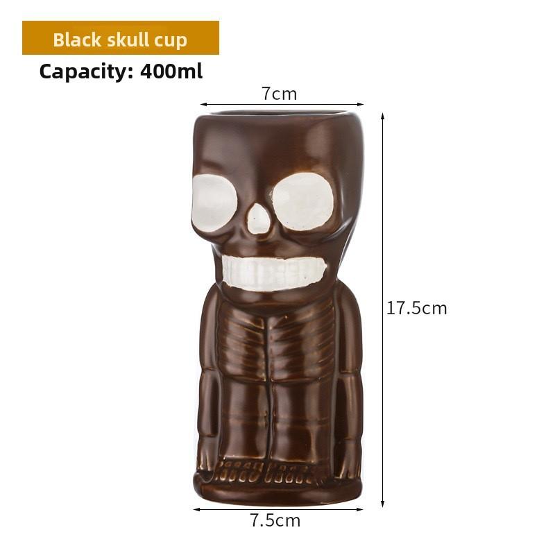 Hawaiian Tiki Cup Skull Ceramic Mug for Tiki Bar Home Bar DecorTiki Cocktail Cocktail Drinking Glass