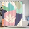 Modern Bathroom Decor Shower Curtain: Colorful Geometric Print Fabric Waterproof Washable Bath Accessories Set with Hook Rings