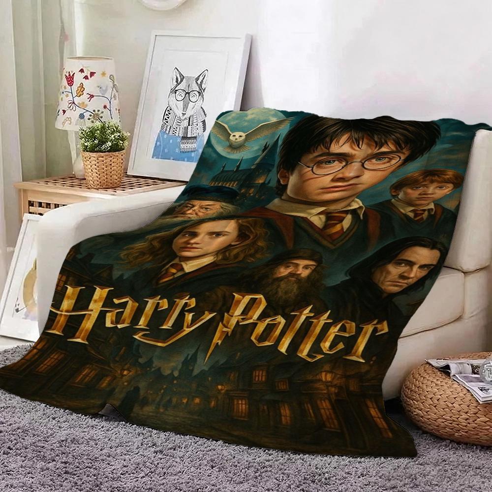 Harry Potter'S Magical World Theme Printed Blanket Breathable Fleece Blanket For Bedroom Sofa Nap Home Party Decor Memorial Gift