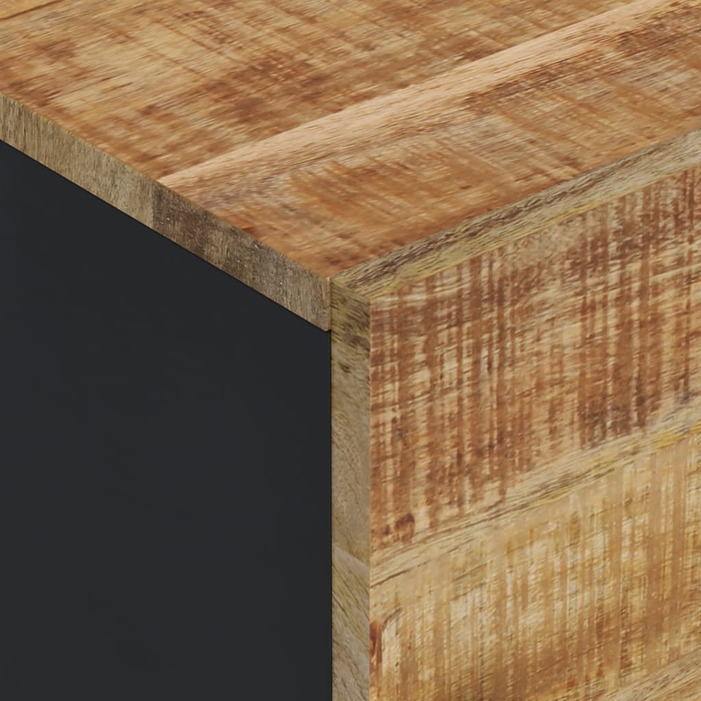 Highboard with 3 Doors 40x33x110 cm Solid Mango Wood & Iron