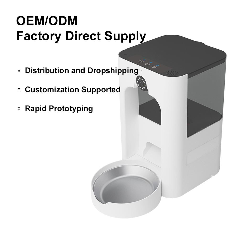 Wide-Angle Dual-Band WiFi Smart Pet Feeder Laser Interactive Automatic Cat Feeder with Adjustable Camera & Stainless Steel Bowl