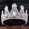 Barock Rosegold Farbe Kristall Braut Diademe Kronen Große Strass Diadem Schleier Diadem Braut Kopfschmuck Hochzeits Haarschmuck