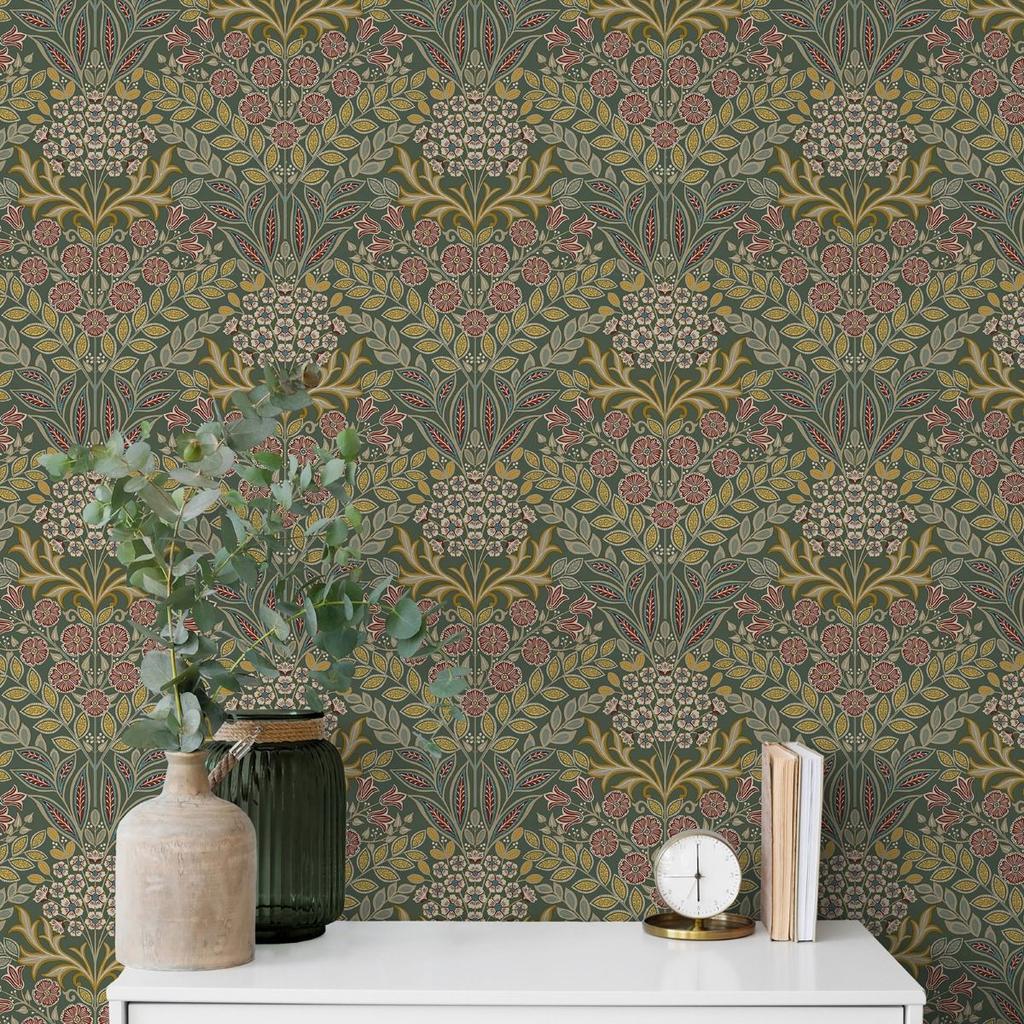 Grandeco Belvedere Floral Damask Wallpaper