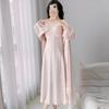 Vestaglia con Spalline Sottili in Seta di Ghiaccio - Sexy Accappatoio da Sposa per Primavera/Estate