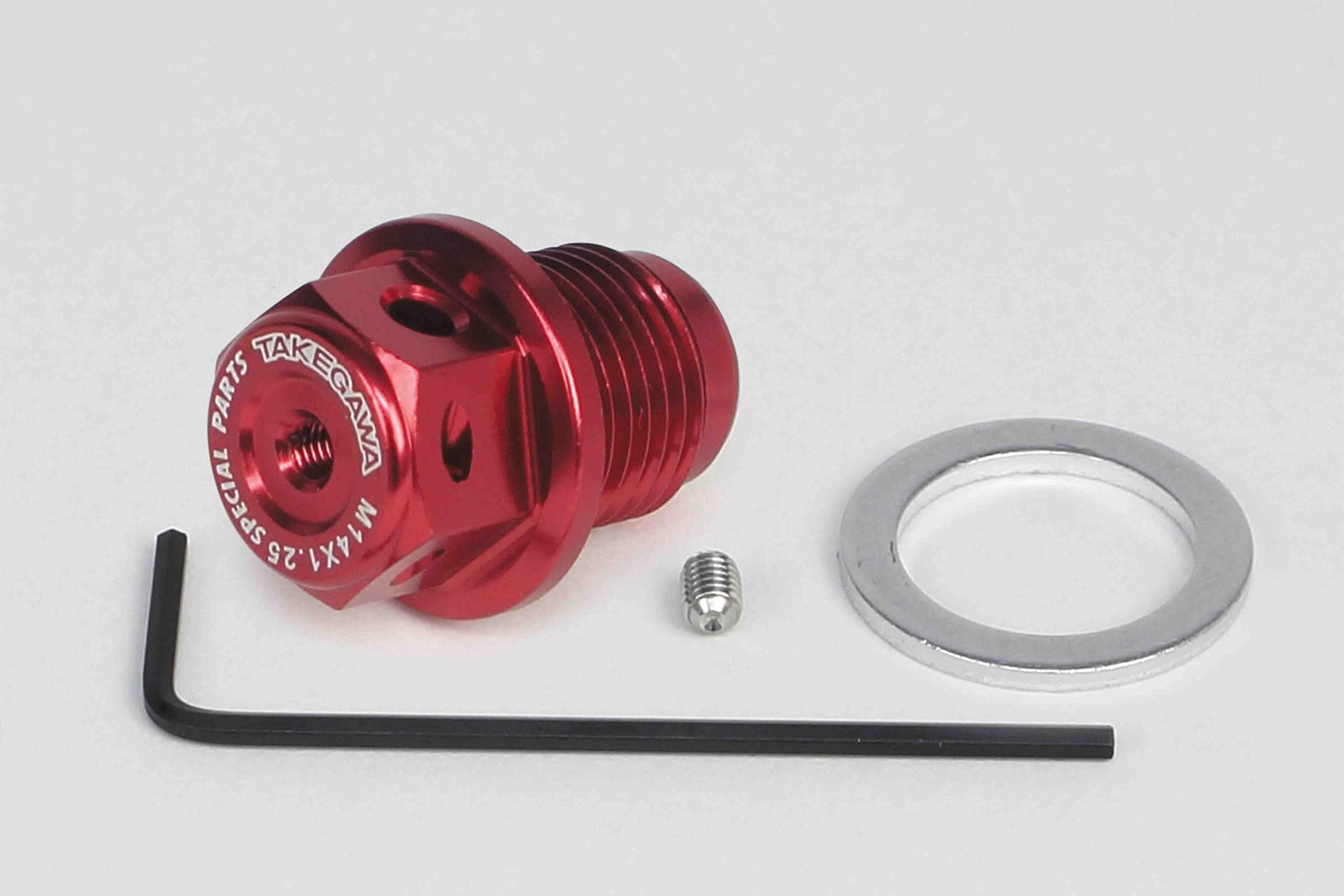 Special Parts TAKEGAWA Aluminum Drain Bolt with Neodymium Magnet Red M14XP1.25 красный