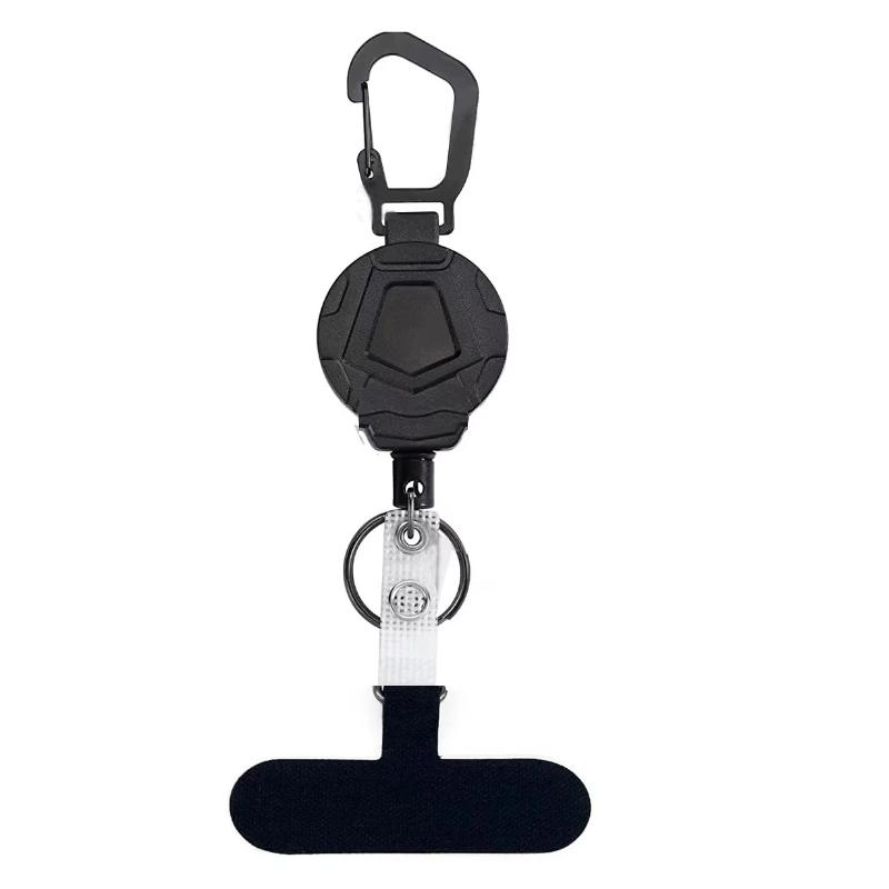 Anti-Theft Retractable Phone Holder Keychain Heavy Duty Strap Tether With Carabiner For Hiking Cycling Climbing