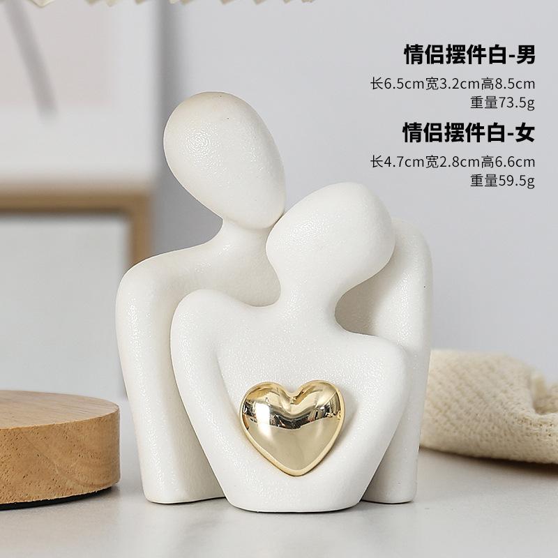 1pc Wedding Gift Couple Ceramic Ornament Engraved Wedding Room Decoration Wedding Celebration