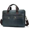 Men's Genuine Leather Briefcase - Top Layer Cowhide Business Tote and Handheld Lawyer Laptop Bag