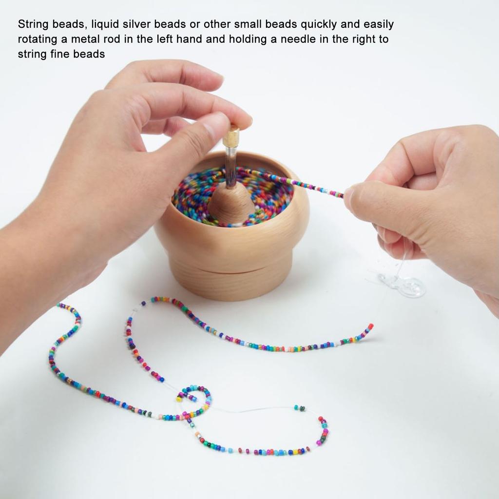 DIY Jewelry Making Tool Set with 10cm Wooden Rolling Bead Bowl - Perfect for Crafting Pearls & Beads - Ideal for Necklaces, Brac