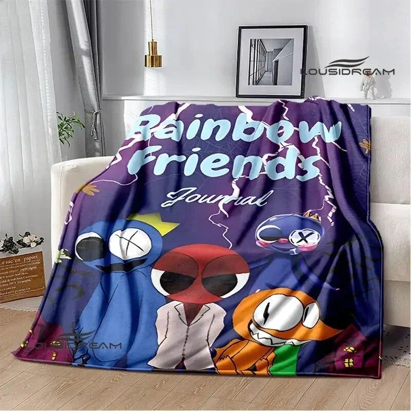 Game Rainbow Friends Cartoon Printed Blankets Warm Flange Blanket Picnic Blanket Blankets for Beds Bed Linings Birthday Gift