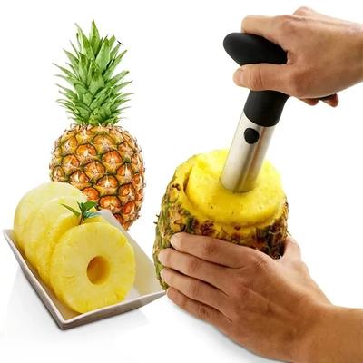 1 pz. Pelapatate in acciaio inox per ananas, sbucciatore per ananas, affettatrice per frutta, facile da usare, gadget da cucina, consegna veloce