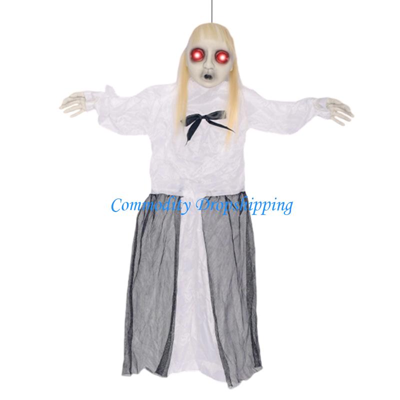 

Y5JC Scary Skeleton Voice Decoration with Glowing Eye Activated Skeleton Sound Activated Skeleton For Indoor Decoration білий