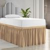 Ruffled Bed Skirt Solid Color Wear Resistant Washable Non-Fading Extra Long College