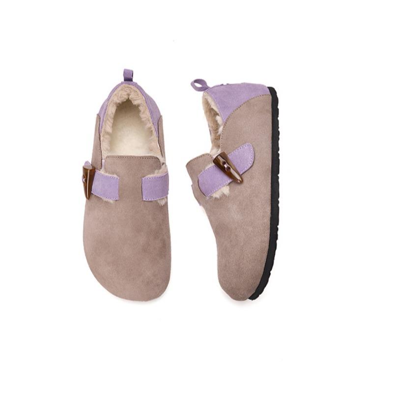 Fashion Women's Shoes Women's Closed Toe Slippers Cow Suede Leather Clogs Women's Sandals Retro Fashion Garden Mule Clog Slide 2024 New