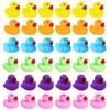 36 Pcs Mini Rubber Ducks, Rubber Ducks Multipack Yellow Orange Pink Blue Green Purple, Squeaking Floating Bath Toys for Kids, Great for Bath Time Par