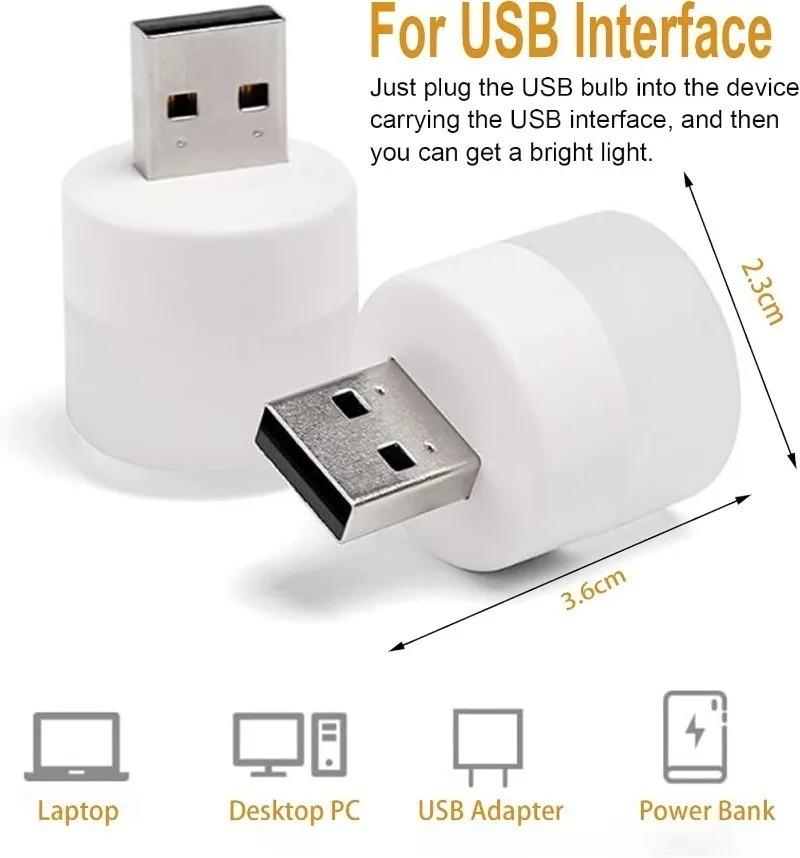 Mini USB Night Lights Warm White Light Eye Protection Book Reading Lamps USB Plug Computer Mobile Power Charging LED Lamp Bulbs
