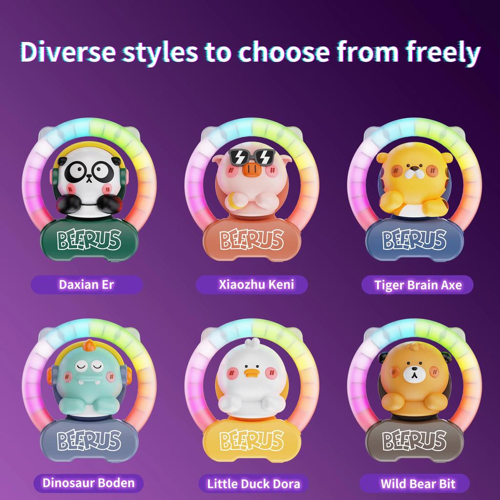 Car Music Rhythm LED Aromatherapy Cute Animal Air Freshener Magnetic Mount