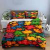 Colorful Maple Leaf Pattern. Bedding Sets Duvet Cover Sets Duvet Covers Pillowcases(1 * Duvet Cover 2 * Pillowcases Without Duvet Insert)