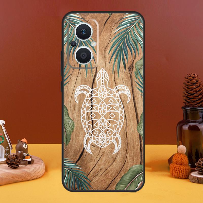 Turtle Wood Pattern Case For OPPO Reno 8T 4Z 5Z 10 Pro 11 F 4 5 6 7 8 Lite OPPO Find X5 X6 Pro X2 X3 Lite Cover