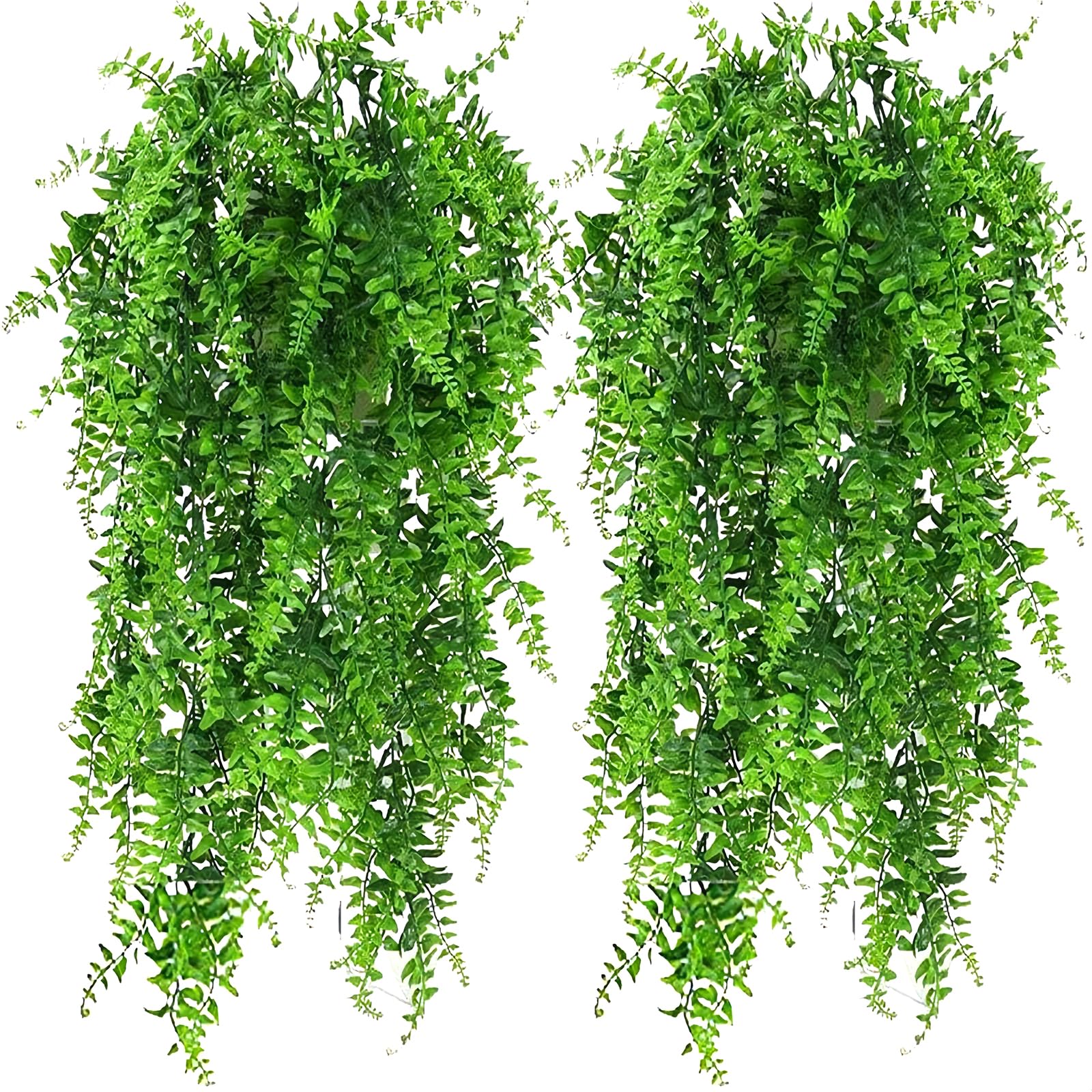 

Doyime Artificial Green Plants, Set of 2, Hanging Plants, Large Wall-Mounted Plants, Fern Plants with Leaves and Vines, Long-Lasting Ivy Plants,