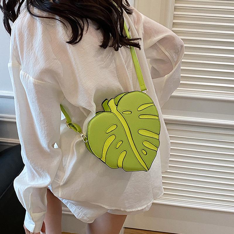 Leaf Shape Crossbody Bag Creative Brand Fashion Design Women Multiple Colors Elegant Mini Handbag Messenger Bag AVE