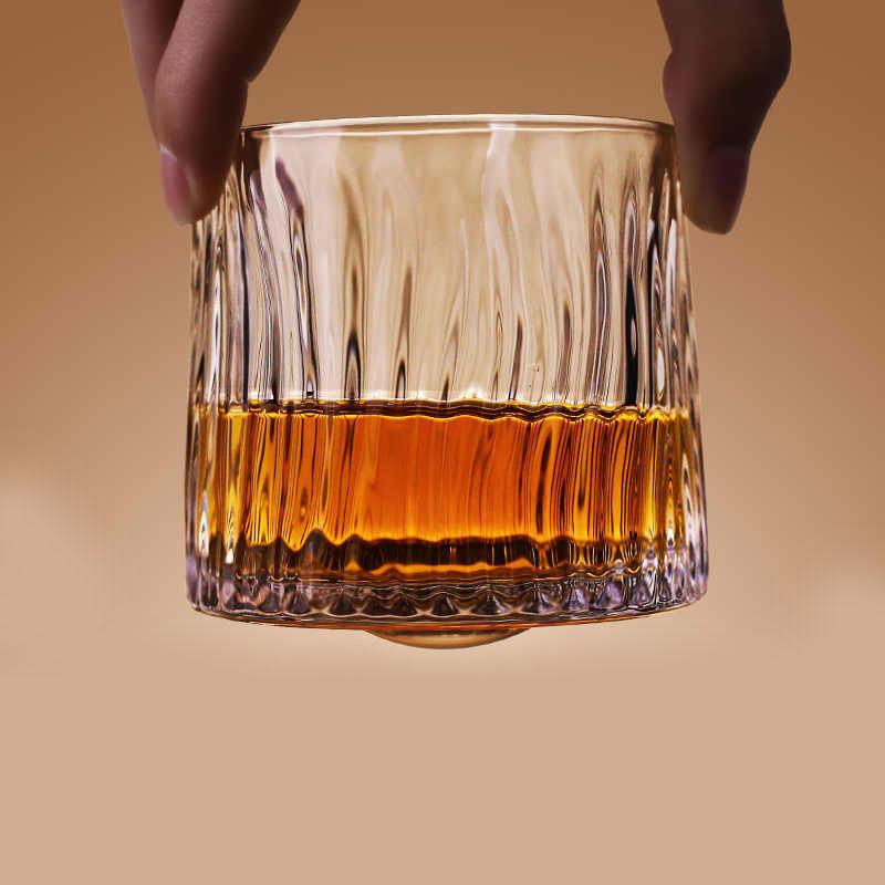 Whisky Glass Foreign Wine Glass Crystal Glass Light Luxury High-end Sophisticated Slightly Tipsy Rotating Mixing Glass Camping