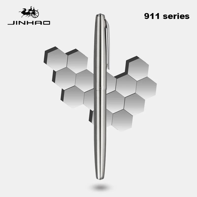 JINHAO 911 Fountain Pen Stainless Steel Classic Body Financial Tip 0.38mm Stationery Office School Writing Pens Supplies PK 9019