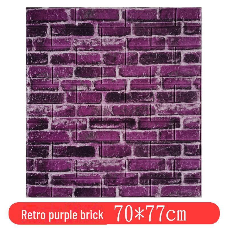 3D Retro Brick Pattern Self-Adhesive Foam Wall Stickers - Waterproof, Moisture-Proof, and Insulating for Hotels and Restaurants