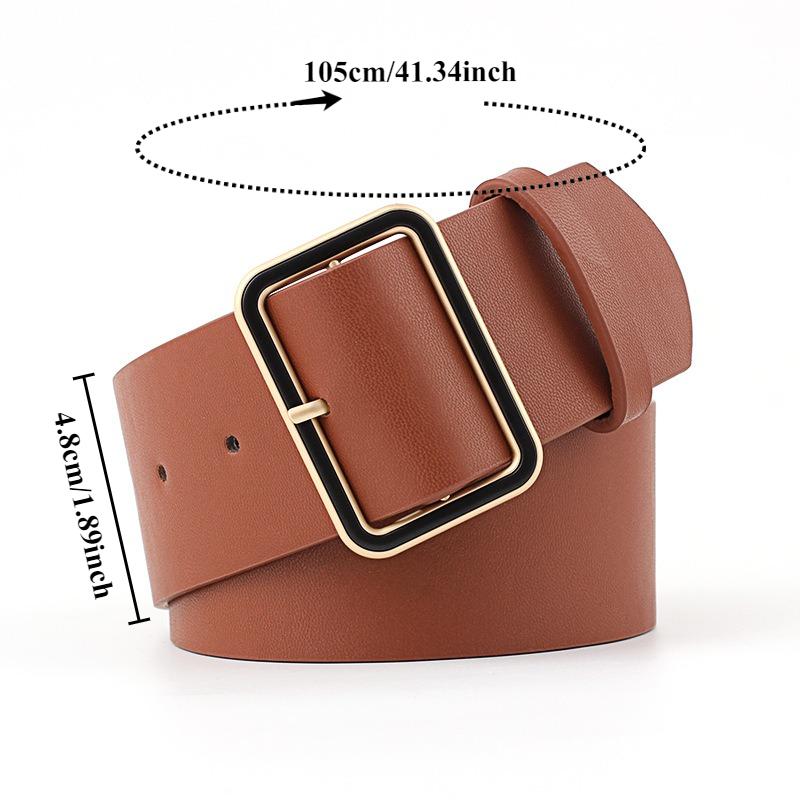 Fashionable Minimalist Creative European American-Style Flat Wide Belt Casual Everyday Down Jacket and Dress Belt for Women
