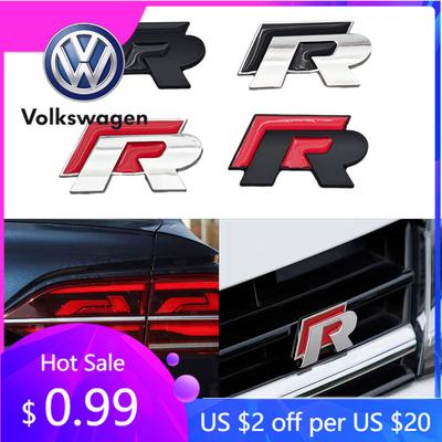 Für VW Volkswagen Jetta MK5 Golf 3D Metall Logo R Emblem Auto Frontgrill Emblem Heckklappen Aufkleber Für Volkswagen VW Golf 4 5 6