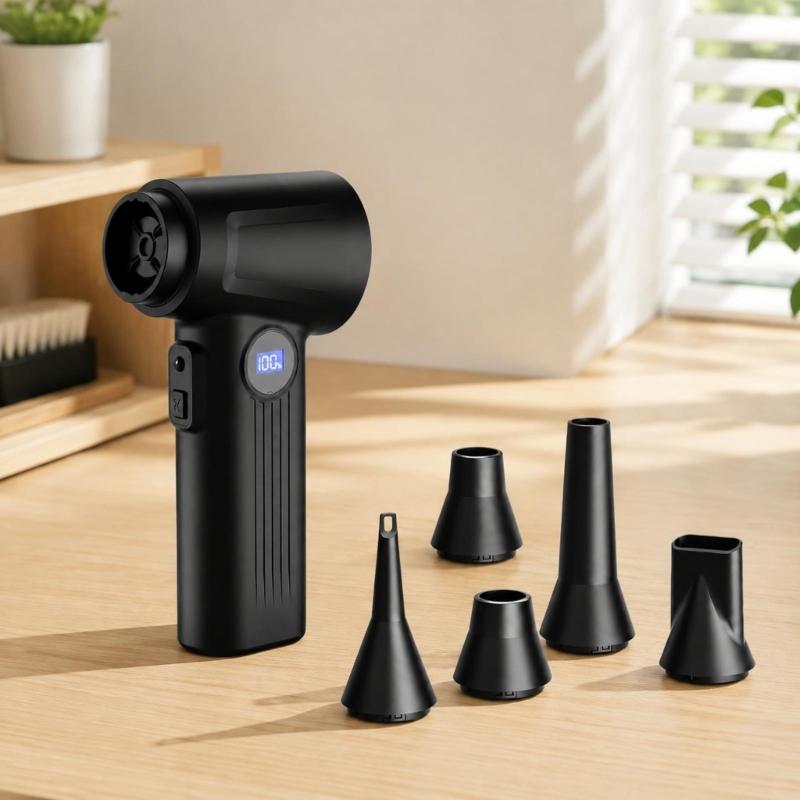 Rechargeable Handheld Blower Vacuum with Blow and Suction Modes, Mobile Dust Cleanup for Computer Cases, Vehicle Crevices, and Workshop Surfaces