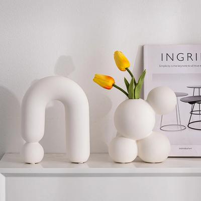 Jarrón Creativo Estilo Moderno Artesanía Cerámica Decoración Accesorios Decorativos para Plantas para Sala de Estar Hogar