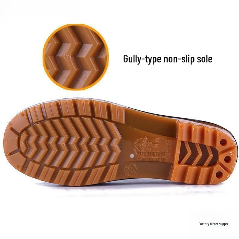 Men's Low-Cut Wear-Resistant Fashion Rain Boots: Non-Slip, Thickened Rubber Galoshes for Construction Sites