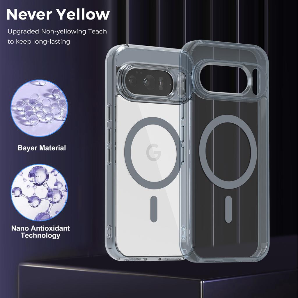 Luxury High Transparent Magnetic For Magsafe Wireless Charging Case For Google Pixel 10 Pro XL 9A Solid Color Bumper Back Cover